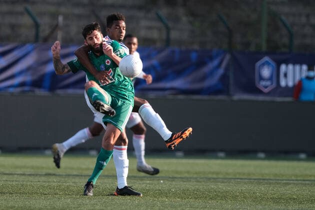 April 9, 2021, Saint Ouen, Seine Saint Denis, France: Red Star Defender YOUNES GHABAOUI in action during the round of 16 soccer French Cup match between Red Star and Olympique Lyonnais at Bauer Stadium - Saint Ouen - France..Lyon Won 2:2 Saint Ouen France - ZUMAp119 20210409_zaf_p119_023 Copyright: xPierrexSteveninx