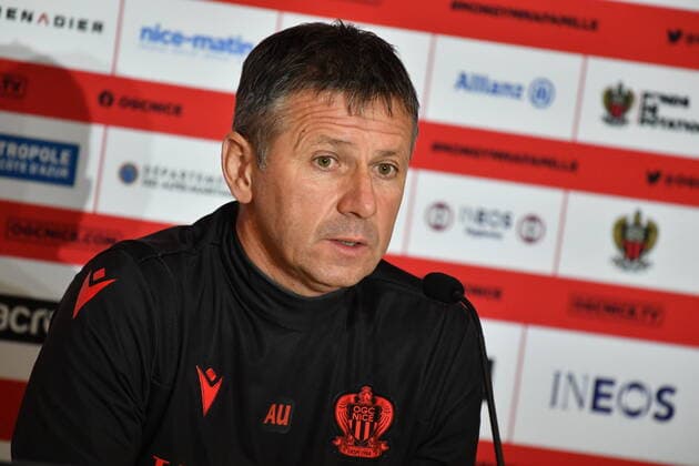Adrian Ursea en conference de presse - OGC Nice - Centre d entrainement et de formation a Nice FOOTBALL : Conference de presse - OGC Nice - 09 04 2021 LionelUrman Panoramic 