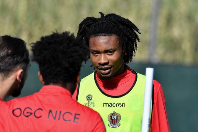 Khephren Thuram - OGC Nice - Centre d entrainement et de formation a Nice FOOTBALL : Entrainement OGC Nice - 09 04 2021 LionelUrman Panoramic 