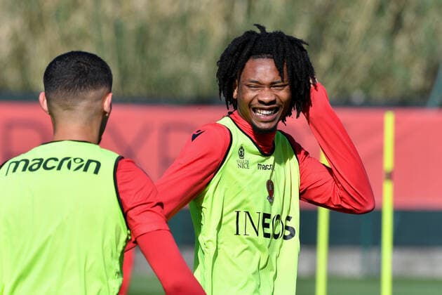 Khephren Thuram - OGC Nice - Centre d entrainement et de formation a Nice FOOTBALL : Entrainement OGC Nice - 09 04 2021 LionelUrman Panoramic 
