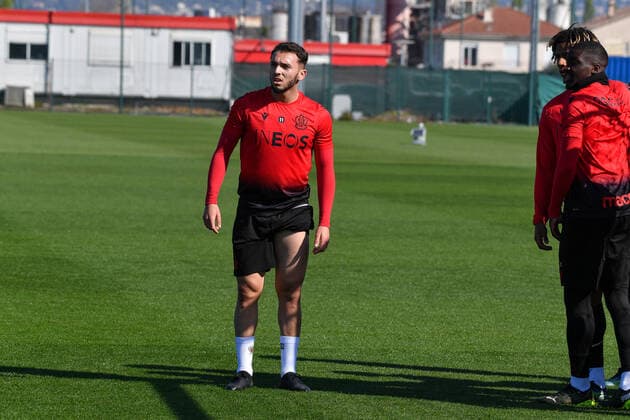 Amine Gouiri - OGC Nice - Centre d entrainement et de formation a Nice FOOTBALL : Entrainement OGC Nice - 09 04 2021 LionelUrman Panoramic 