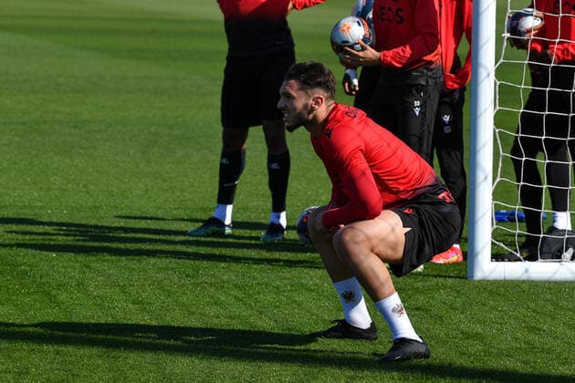 Amine Gouiri - OGC Nice - Centre d entrainement et de formation a Nice FOOTBALL : Entrainement OGC Nice - 09 04 2021 LionelUrman Panoramic 