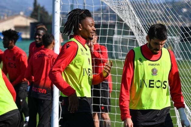 Khephren Thuram - OGC Nice - Centre d entrainement et de formation a Nice FOOTBALL : Entrainement OGC Nice - 09 04 2021 LionelUrman Panoramic 