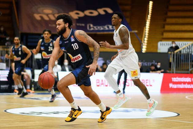 Jermaine Haley Jr. (HAKRO Merlins Crailsheim) am Ball, GER, HAKRO Merlins Crailsheim vs. Syntainics MBC, 09.04.2021, 27. Spieltag easycredit Basketball Bundesliga, Spielzeit 2020 2021. GER, HAKRO Merlins Crailsheim vs. Syntainics MBC, 09.04.2021, 27. Spieltag easycredit Basketball Bundesliga, Spielzeit 2020 2021 Crailsheim Copyright: xEibnerxPressefoto MichaelxMemmlerx EP_MMR