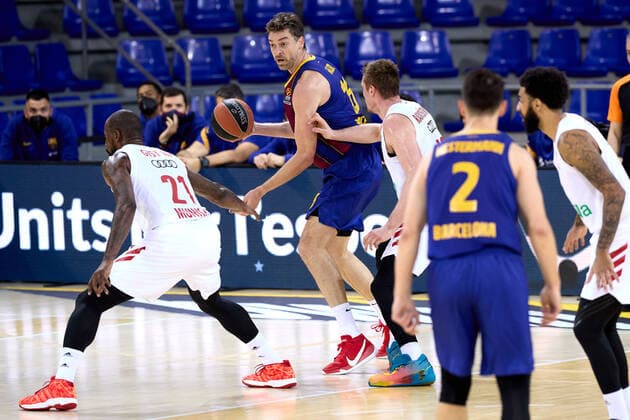 April 9, 2021, Barcelona, Spain: Pau Gasol of FC Barcelona, Barca during the Turkish Airlines EuroLeague match between FC Barcelona and Bayern Munich at Palau Blaugrana in Barcelona, Spain. Barcelona Spain - ZUMAd159 20210409_zia_d159_099 Copyright: xDavidxRamirezx