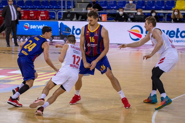 Jornada 34 de la Euroliga, Partido entre F.C.Barcelona y el F.C. Bayern de Munich, disputado en el Palau Blaugrana Partido de Euroliga entre F.C.Barcelona y el F.C. Bayern Munich, correpondiente a la jornada 34 de la liga regular. Partido disputado en el Palau Blaugrana (Barcelona) Copyright: xBEAUTIFULxSPORTS Cuadradox
