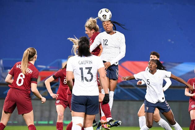 Fußball, Damen Länderspiel, Frankreich - England 12 MARIE ANTOINETTE KATOTO (FRA) FOOTBALL FEMININ : France vs Angleterre - Match Amical - 09 04 2021 AnthonyBIBARD FEP Panoramic 