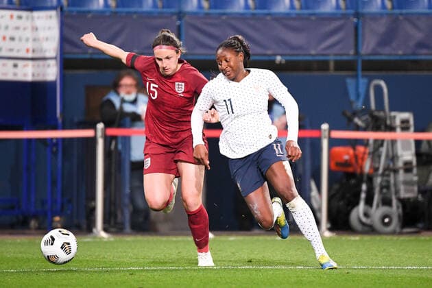 Fußball, Damen Länderspiel, Frankreich - England 11 KADIDIATOU DIANI (FRA) - Lotte Wubben Moy FOOTBALL FEMININ : France vs Angleterre - Match Amical - 09 04 2021 AnthonyBIBARD FEP Panoramic 