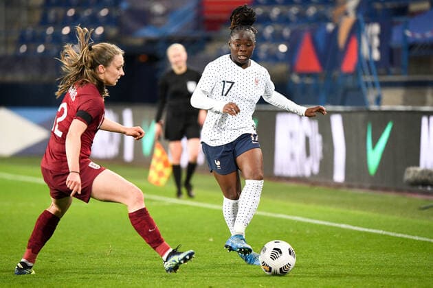 Fußball, Damen Länderspiel, Frankreich - England 17 SANDY BALTIMORE (FRA) FOOTBALL FEMININ : France vs Angleterre - Match Amical - 09 04 2021 AnthonyBIBARD FEP Panoramic 