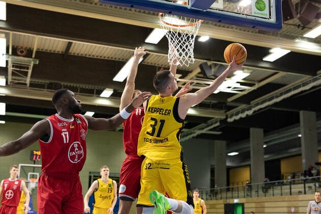 Daniel Keppeler (Tigers Tübingen, 31)¨¨¨Tigers Tübingen vs. Bayer Giants Leverkusen, 2. Basketball, Bundesliga, Pro A, Barmer 2 Basketball, Spieltag 30, Spielzeit 2020 2021, 10.04.2021, ¨¨ Tigers Tübingen - Bayer Giants Leverkusen, Basketball, 2. Bundesliga, Barmer 2 Basketball, Spieltag 30, Spielzeit 2020 2021, 10.04.2021 Rottenburg am Neckar Copyright: xNinaxSander xEibnerxPressefotoxIx EP_NSR