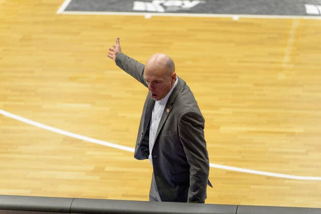 Rodrigo PASTORE (Trainer Cheftrainer Headcoach Niners Chemnitz) ärgert sich über die Leistung seines Teams ; Rasta Vechta vs Niners Chemnitz, Basketball, easyCredit BBL Bundesliga, 10.04.2021, 27. Spieltag, Saison 2020 2021 ; Copyright: xErikxHillmer EIBNERx EP_ehr Rasta Vechta vs Niners Chemnitz, Basketball, easyCredit BBL Bundesliga, 10.04.2021, 27. Spieltag, Saison 2020 2021 Vechta Copyright: xErikxHillmer EIBNERx EP_ehr