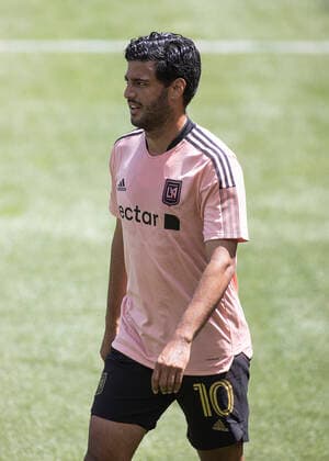 April 10, 2021, Los Angeles, California, USA: Carlos Vela 10 of the LAFC during their preseason MLS, Fussball Herren, USA game with the New England Revolution on Saturday April 10, 2021 at the Banc of California stadium in Los Angeles, California. LAFC draws with Revolution, 3-3. PI Los Angeles USA - ZUMAp124 20210410_zaa_p124_005 Copyright: xJAVIERxROJASx
