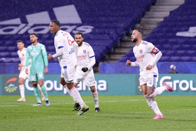 JOIE - FAIR PLAY - 10 MEMPHIS DEPAY (OL) FOOTBALL : Lyon vs Angers - Ligue 1 Uber Eats - 11 04 2021 FEP Panoramic 