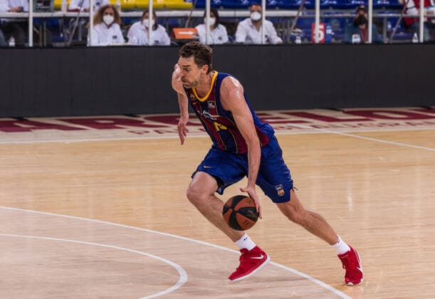 April 11, 2021, Barcelona, Barcelona, Spain: Pau Gasol of FC Barcelona, Barca in action during the Liga Endesa ACB match between FC Barcelona and Real Madrid at Palau Blaugrana on April 11, 2021 in Barcelona, Spain. Barcelona Spain - ZUMAa181 20210411_zaa_a181_118 Copyright: xJavierxBorregox