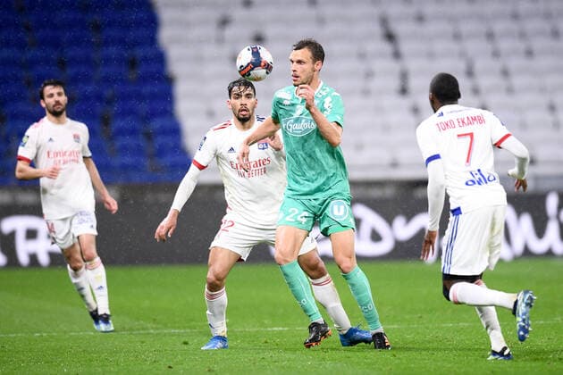 24 ROMAIN THOMAS (SCO) - 12 LUCAS TOLENTINO COELHO DE LIMA PAQUETA (OL) FOOTBALL : Lyon vs Angers - Ligue 1 Uber Eats - 11 04 2021 FEP Panoramic 