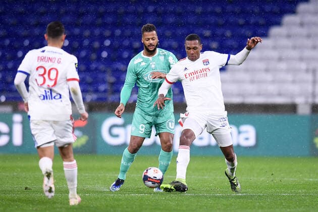 06 MARCELO (OL) - 09 LOIS DIONY (SCO) FOOTBALL : Lyon vs Angers - Ligue 1 Uber Eats - 11 04 2021 FEP Panoramic 