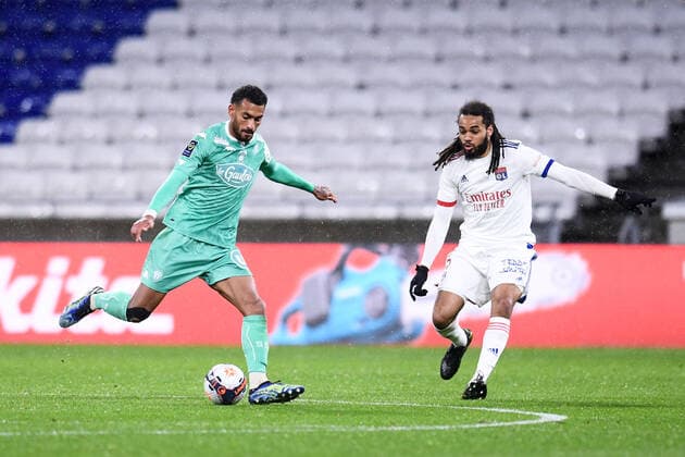 05 JASON DENAYER (OL) - 10 ANGELO FULGINI (SCO) FOOTBALL : Lyon vs Angers - Ligue 1 Uber Eats - 11 04 2021 FEP Panoramic 