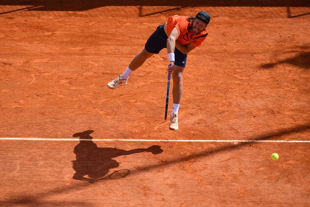 Lucas Pouille (Fra) TENNIS : Rolex Monte Carlo Masters - 13 04 2021 AntoineCouvercelle Panoramic 