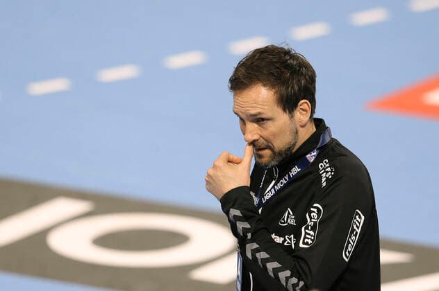 Foto : Co- Trainer Viktor Szilagyi (Kiel) Handball Herren 1. Bundesliga am Sa. 03.04.2021 THW Kiel - TVB Stuttgart 32 - 28 *** Photo Co-coach Viktor Szilagyi Kiel Handball Men 1 Bundesliga on Sat 03 04 2021 THW Kiel TVB Stuttgart 32 28