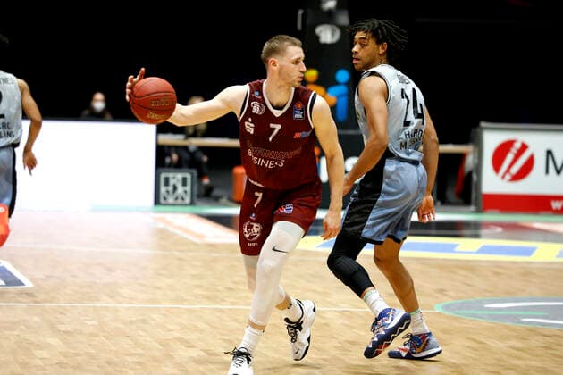 14.04.2021, easyCredit Basketball Bundesliga, BBL, Saison 2020 2021, Herren, Chemnitz Niners - HAKRO Merlins Crailsheim Jonas Richter, Niners Chemnitz Chemnitz Messe Chemnitz Sachsen Germany