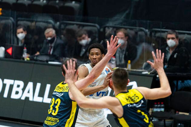 easyCredit Basketball Bundesliga, Hamburg, 14.04.2021 easyCredit Basketball Bundesliga, Hamburg Towers vs. EWE Baskets Oldenburg, Kameron Taylor ( 7 Hamburg Towers) Copyright: xBEAUTIFULxSPORTS Mohwinkelx