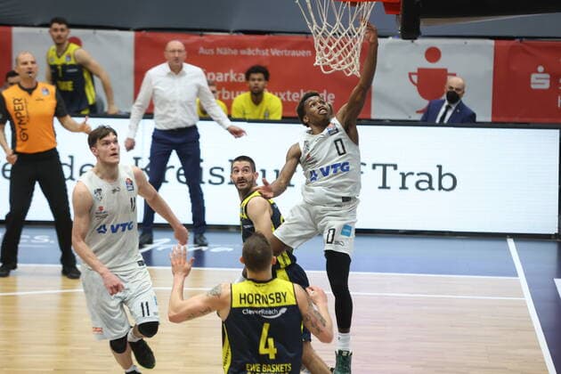 Basketball: Deutschland, 1. Bundesliga, Hamburg Towers - EWE Baskets Oldenburg, Hamburg, 14.04.2021 TJ Shorts (Towers) Hamburg Germany