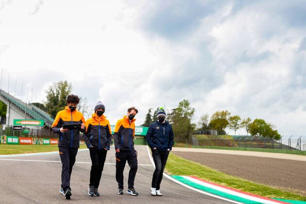 4 Lando Norris (GBR, McLaren F1 Team), F1 Grand Prix of Emilia Romagna at Autodromo Enzo e Dino Ferrari on April 15, 2021 in Imola, Italy. (Photo by HOCH ZWEI) Imola Italy