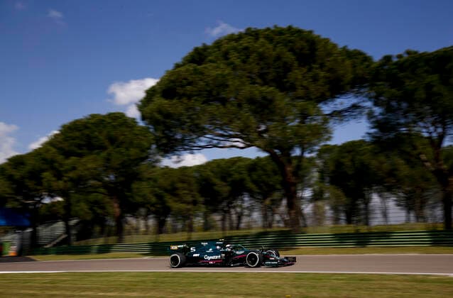5 Sebastian Vettel (GER, Aston Martin Cognizant F1 Team), F1 Grand Prix of Emilia Romagna at Autodromo Enzo e Dino Ferrari on April 16, 2021 in Imola, Italy. (Photo by HOCH ZWEI) Imola Italy