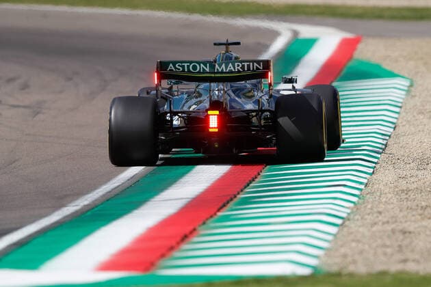 18 Lance Stroll (CAN, Aston Martin Cognizant F1 Team), F1 Grand Prix of Emilia Romagna at Autodromo Enzo e Dino Ferrari on April 16, 2021 in Imola, Italy. (Photo by HOCH ZWEI) Imola Italy