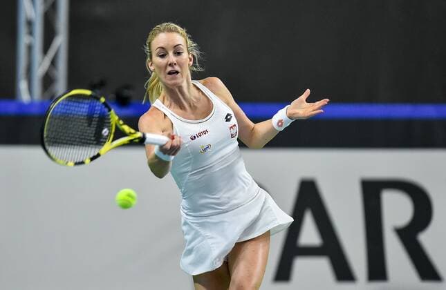 2021.04.16 Bytom Tenis Puchar Billie Jean King Mecz: Urszula Radwanska - Laura Pigossi Polska - Brazylia N z Urszula Radwanska Foto Lukasz Sobala PressFocus 2021.04.16 Bytom Tennis Billie Jean King Cup 2021 Play-Offs Poland - Brazil Urszula Radwanska Credit: Lukasz Sobala PressFocus NEWSPIX.PL --- Newspix.pl  20210416PF_LS259