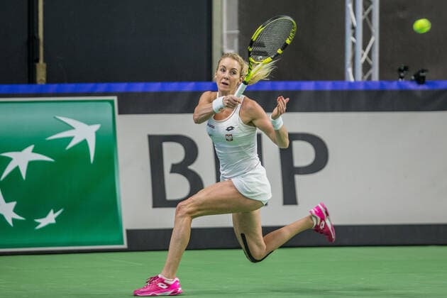 BYTOM 16.04.2021 TENIS ZIEMNY KOBIET BILLIE JEAN KING CUP POLSKA - BRAZYLIA POLAND - BRAZIL URSZULA RADWANSKA FOT. MICHAL CHWIEDUK FOKUSMEDIA.COM.PL NEWSPIX.PL --- Newspix.pl  210416CHW057