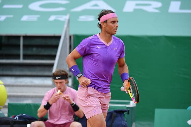 Andrey Rublev (Rus) defeated Rafael Nadal (Esp) in Monte Carlo 6 2, 4 6, 6 2 TENNIS : Rolex Monte Carlo Masters - 16 04 2021 AntoineCouvercelle Panoramic 