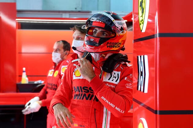 F1 Grand Prix of Emilia Romagna 55 Carlos Sainz (ESP, Scuderia Ferrari Mission Winnow), F1 Grand Prix of Emilia Romagna at Autodromo Enzo e Dino Ferrari on April 16, 2021 in Imola, Italy. (Photo by COLOMBO IMAGES FIA Pool via HOCH ZWEI) Imola Italy Poolfoto HOCH ZWEI Pool COLOMBO IMAGES ,EDITORIAL USE ONLY