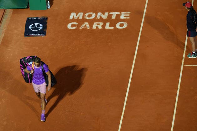 Sport Themen der Woche KW15 Sport Bilder des Tages Andrey Rublev (Rus) defeated Rafael Nadal (Esp) in Monte Carlo 6 2, 4 6, 6 2 TENNIS : Rolex Monte Carlo Masters - 16 04 2021 AntoineCouvercelle Panoramic 