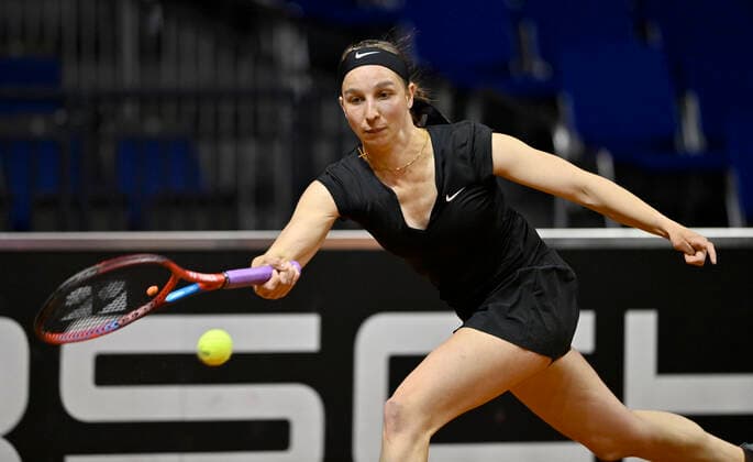 Tamarta Korpatsch (GER) Aktion Qualifikation Tennis Damen Porsche-Cup Porsche Tennis Grand Prix GP Stuttgart 2021 Porsche-Arena 17.04.2021 Porsche Tennis Grand Prix Stuttgart 2021