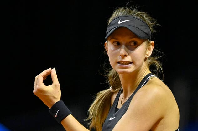 Alexandra Vecic ((GER) Gestik, Geste unzufrieden Qualifikation Tennis Damen Porsche-Cup Porsche Tennis Grand Prix GP Stuttgart 2021 Porsche-Arena 17.04.2021 Porsche Tennis Grand Prix Stuttgart 2021
