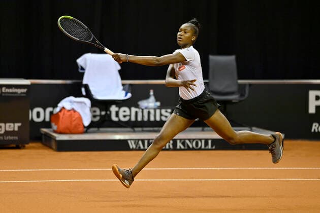 Noma NOHA AKUGUE (GER) Aktion Qualifikation Tennis Damen Porsche-Cup Porsche Tennis Grand Prix GP Stuttgart 2021 Porsche-Arena 17.04.2021 Porsche Tennis Grand Prix Stuttgart 2021