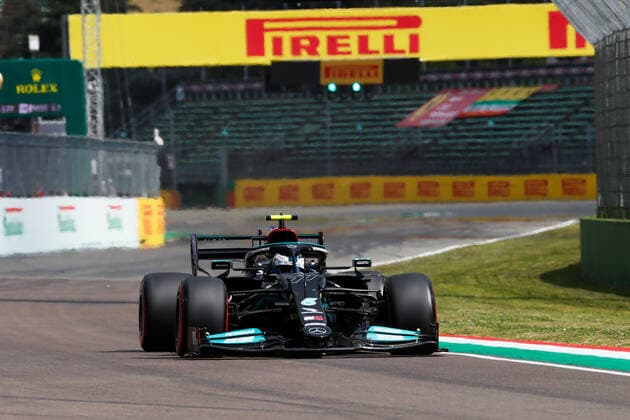 77 Valtteri Bottas (FIN, Mercedes-AMG Petronas F1 Team), F1 Grand Prix of Emilia Romagna at Autodromo Enzo e Dino Ferrari on April 17, 2021 in Imola, Italy. (Photo by HOCH ZWEI) Imola Italy