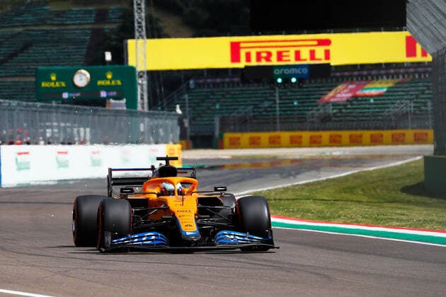 3 Daniel Ricciardo (AUS, McLaren F1 Team), F1 Grand Prix of Emilia Romagna at Autodromo Enzo e Dino Ferrari on April 17, 2021 in Imola, Italy. (Photo by HOCH ZWEI) Imola Italy