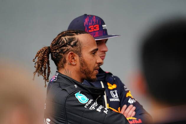 Formula 1 Pirelli Gran Premio Del Made In Italy E Dell emilia Romagna 2021 17.04.2021, Autodromo Enzo e Dino Ferrari, Imola, Formula 1 Pirelli Gran Premio Del Made In Italy E Dell emilia Romagna 2021 ,im Bild Poleposition für Lewis Hamilton (GBR 44), Mercedes-AMG Petronas Formula One Team, Dritter Startplatz für Max Verstappen (NEL 33), Red Bull Racing Honda.