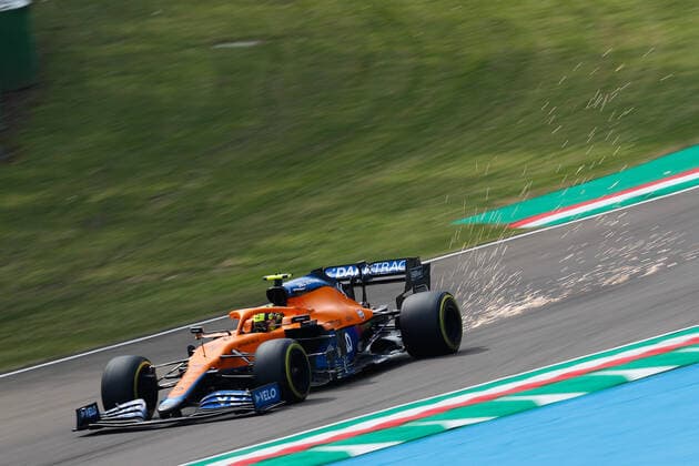 4 Lando Norris (GBR, McLaren F1 Team), F1 Grand Prix of Emilia Romagna at Autodromo Enzo e Dino Ferrari on April 17, 2021 in Imola, Italy. (Photo by HOCH ZWEI) Imola Italy