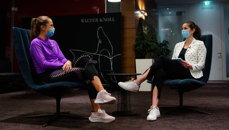 Mandatory Credit: Photo by Rob Prange Shutterstock (11862863ax) Belinda Bencic of Switzerland & Julia Goerges of Germany at the 2021 Porsche Tennis Grand Prix WTA, Tennis Damen 500 tournament 2021 Porsche Tennis Grand Prix Qualifications Day 1 - 17 Apr 2021 2021 Porsche Tennis Grand Prix Qualifications Day 1 - 17 Apr 2021  Copyright: xRobxPrange Shutterstockx 11862863ax