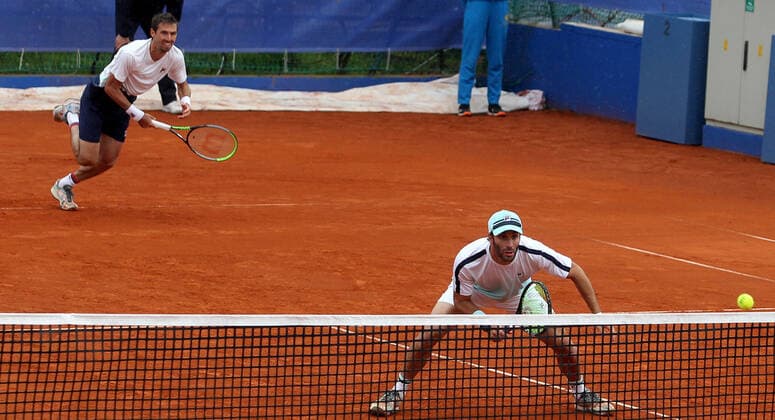 17.04.2021 Belgrade(Serbia) Serbia Challenger Open men s tennis doubles final Andres Molteni(L) Guillermo Duran(R) Argentina :
