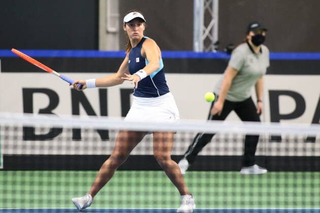 2021.04.17 Bytom Tenis Puchar Billie Jean King Mecz: Magdalena Frech, Katarzyna Kawa - Carolina Meligeni, Luisa Stefani Polska - Brazylia N z Luisa Stefani Foto Tomasz Kudala PressFocus 2021.04.17 Bytom Tennis Billie Jean King Cup 2021 Play-Offs Poland - Brazil Polska - Brazylia Luisa Stefani Credit: Tomasz Kudala PressFocus NEWSPIX.PL --- Newspix.pl  tomkud160421a-47
