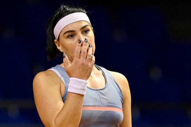 Ekaterine Gorgodze (GEO) enttäuscht Qualifikation Runde 2 Tennis Damen Porsche-Cup Porsche Tennis Grand Prix GP Stuttgart 2021 Porsche-Arena 18.04.2021 Porsche Tennis Grand Prix Stuttgart 2021