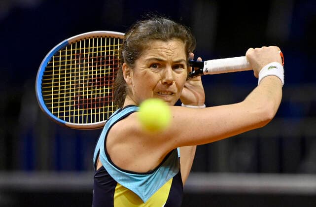 Ulrikke Eikeri (NOR) Aktion Qualifikation Runde 2 Tennis Damen Porsche-Cup Porsche Tennis Grand Prix GP Stuttgart 2021 Porsche-Arena 18.04.2021 Porsche Tennis Grand Prix Stuttgart 2021