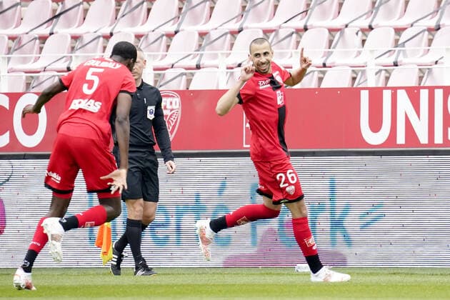 JOIE - FAIR PLAY - 26 FOUAD CHAFIK (DIJ) FOOTBALL : Dijon vs Nice - Ligue 1 Uber Eats - 18 04 2021 FEP Panoramic 