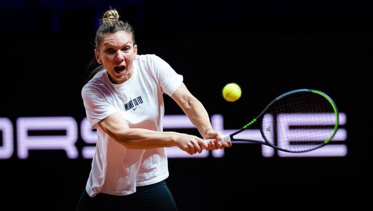 Mandatory Credit: Photo by Rob Prange Shutterstock (11863942aq) Simona Halep of Romania during practice ahead of the 2021 Porsche Tennis Grand Prix WTA, Tennis Damen 500 tournament 2021 Porsche Tennis Grand Prix Qualifications Day 2 - 18 Apr 2021 2021 Porsche Tennis Grand Prix Qualifications Day 2 - 18 Apr 2021  Copyright: xRobxPrange Shutterstockx 11863942aq