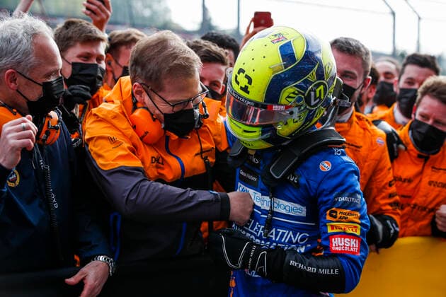 Andreas Seidl (GER, McLaren F1 Team), 4 Lando Norris (GBR, McLaren F1 Team), F1 Grand Prix of Emilia Romagna at Autodromo Enzo e Dino Ferrari on April 18, 2021 in Imola, Italy. (Photo by HOCH ZWEI) Imola Italy