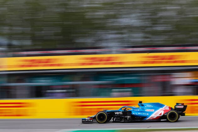 14 Fernando Alonso (ESP, Alpine F1 Team), F1 Grand Prix of Emilia Romagna at Autodromo Enzo e Dino Ferrari on April 18, 2021 in Imola, Italy. (Photo by HOCH ZWEI) Imola Italy